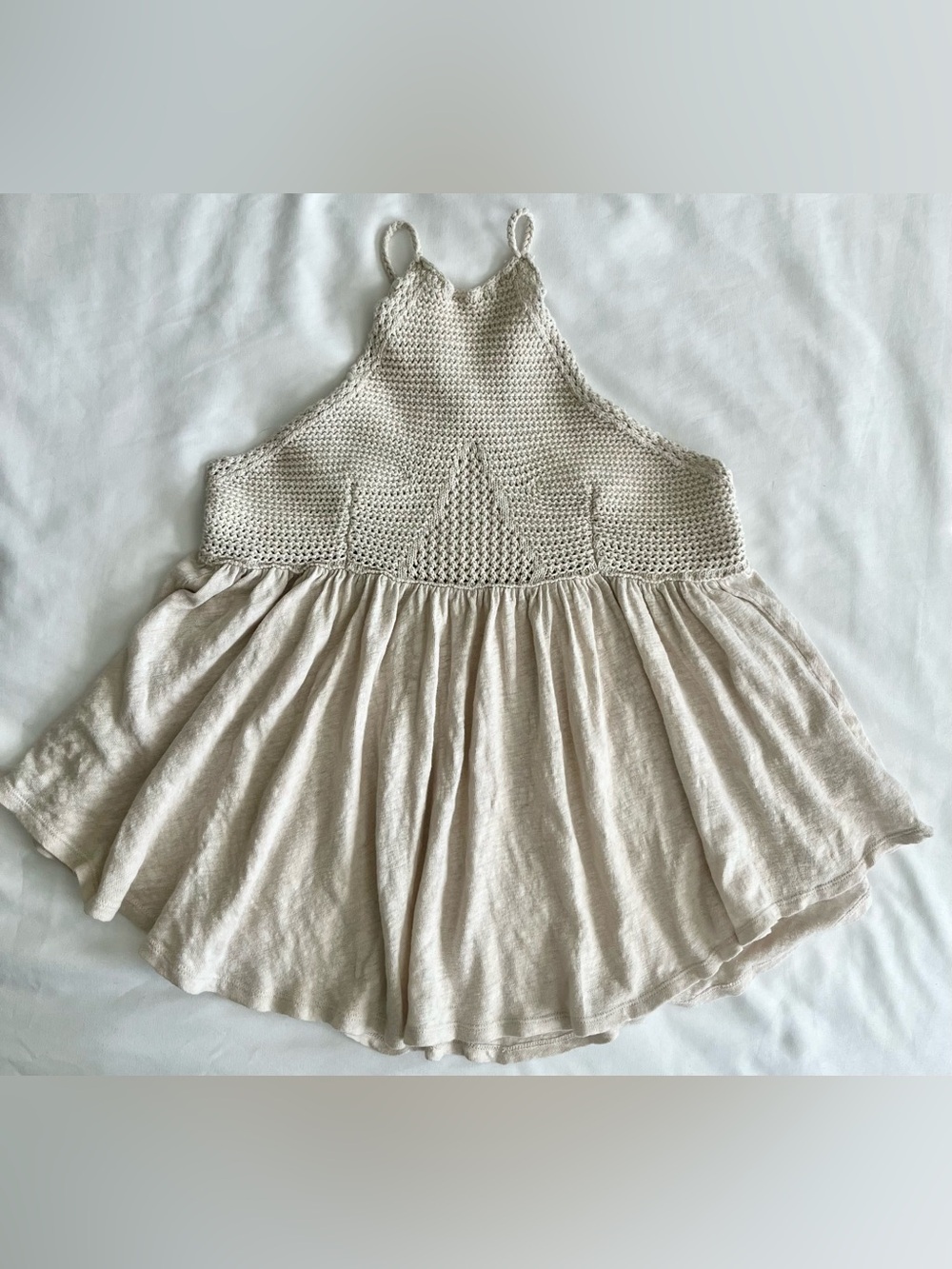 Free People Cream Crochet Halter Camisole